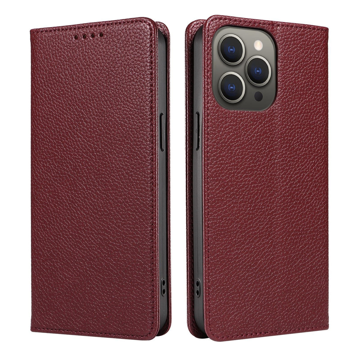 Leather Flip Iphone Wallet Case With Card Holder
