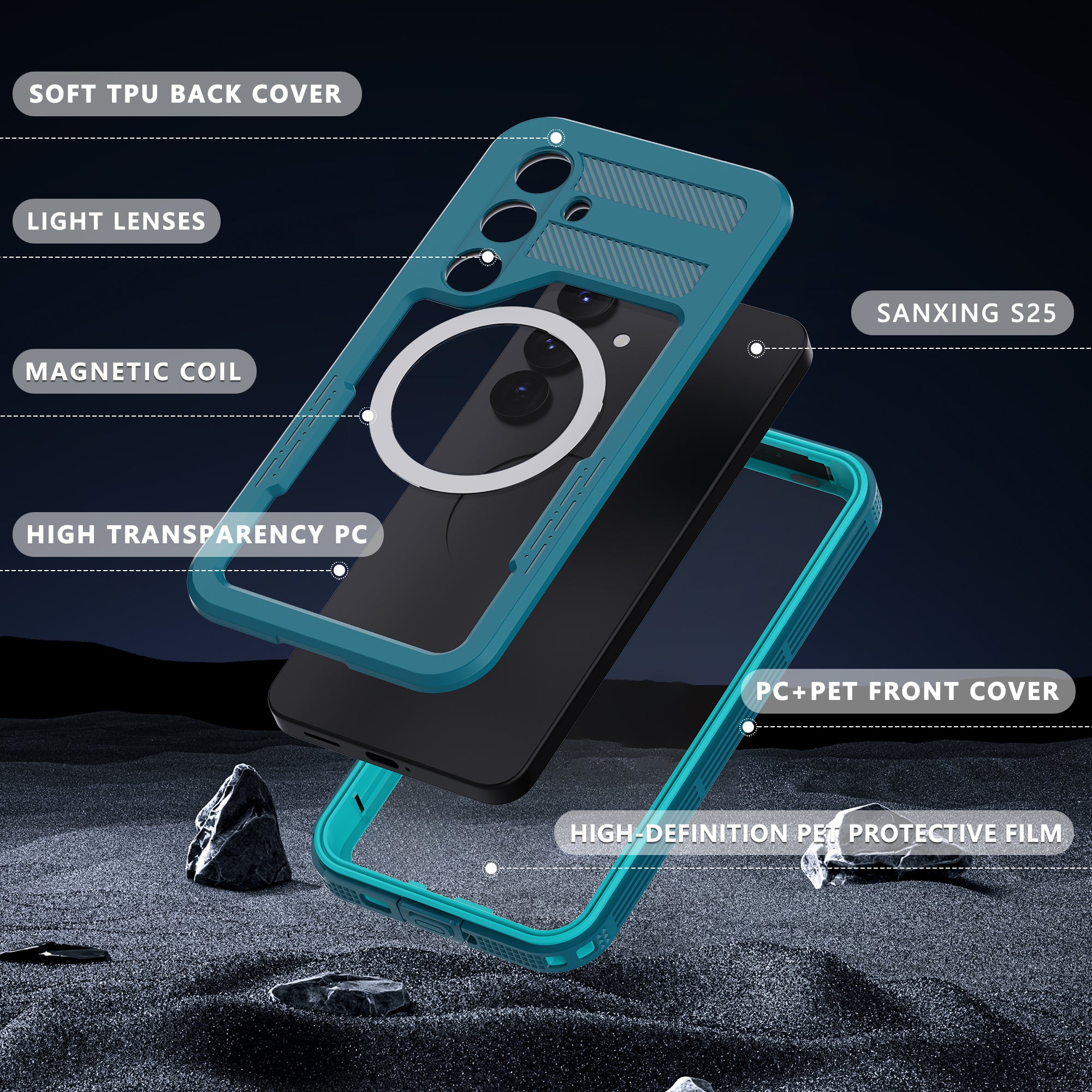 TPU+PET+PC material snowproof, waterproof, dustproof, and shockproof phone case(Samsung Galaxy S25/S25 Plus/S25 Ultra)