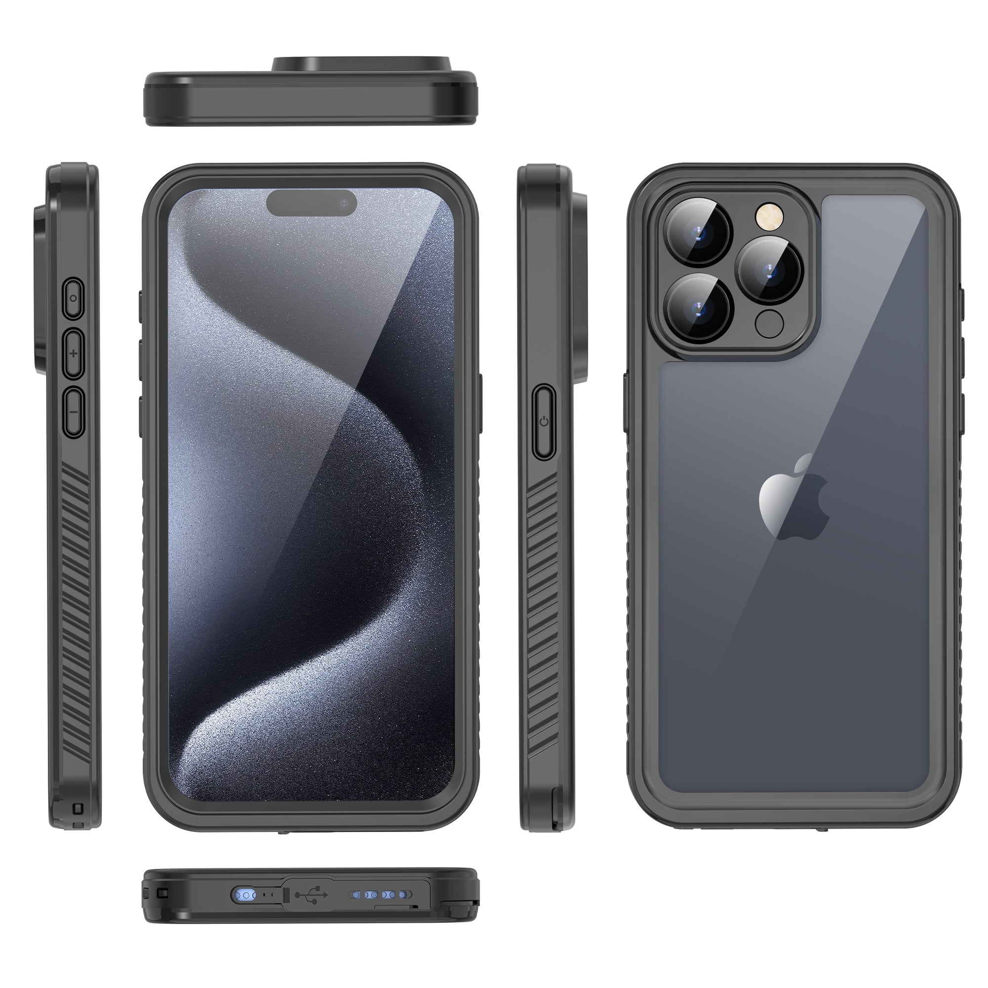 TPU+PET+PC material snowproof, waterproof, dustproof, and shockproof phone case(iPhone 15/15 Plus/15 Pro/15 Pro Max)