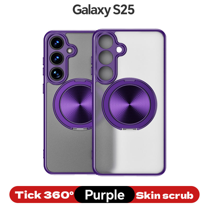 Magnetic TPU+PC Protective Case with 360° Rotating Stand (Samsung Galaxy S25/S25 PLUS/S25 Edge 5G/S25 Ultra)