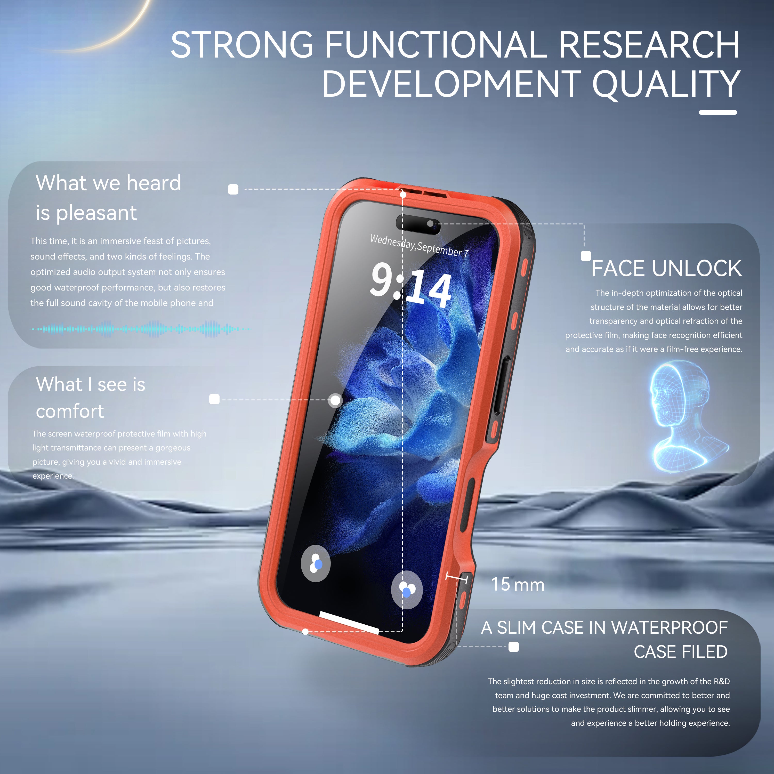 TPU+PC material snowproof, waterproof, dustproof, and shockproof phone case(iPhone 16/16 Plus/16 Pro/16 Pro Max)