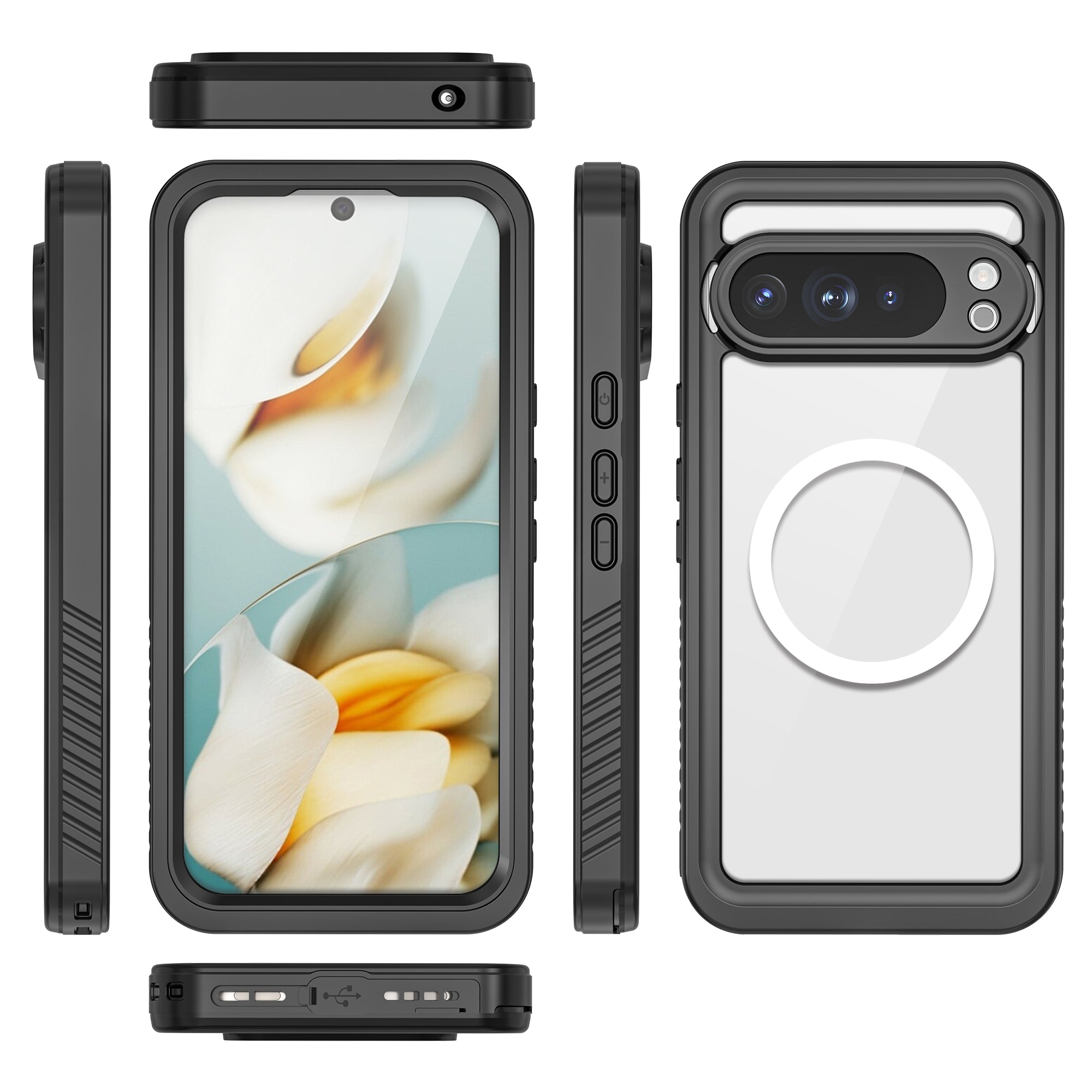TPU + PET + PC Material Magnetic Phone Case with Snow, Water, Dust, and Drop Protection(Pixel 10/10Pro/10Pro XL)