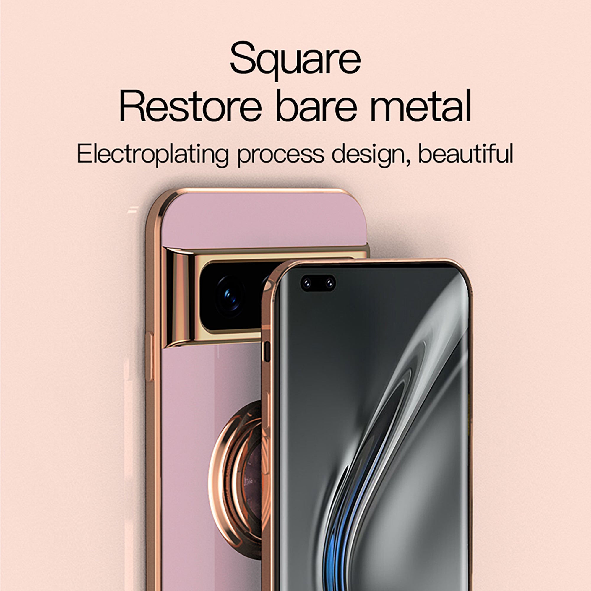 Magnetic TPU + PC Protective Case with 6D Electroplated Solid Color Ring and Magnetic Precision Cutouts(Google Pixel 7/7pro)