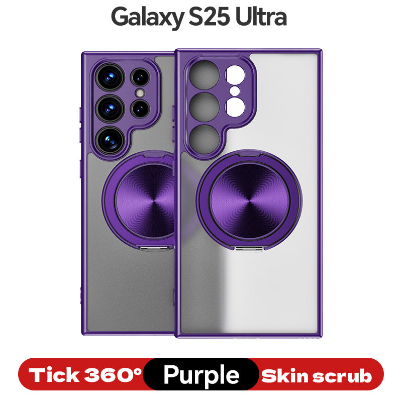 Magnetic TPU+PC Protective Case with 360° Rotating Stand (Samsung Galaxy S25/S25 PLUS/S25 Edge 5G/S25 Ultra)