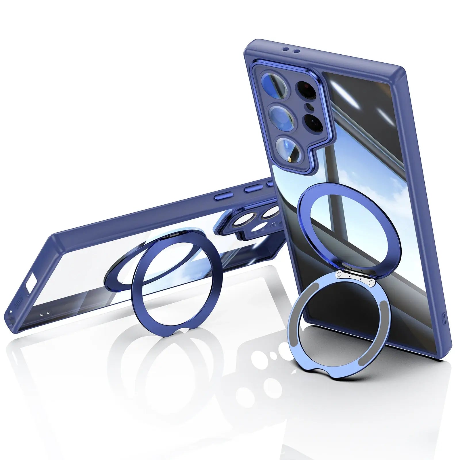 Magnetic TPU+PC Protective Case with 360° Rotating Stand (Samsung Galaxy S23 Ultra / S24 Ultra / S25 Ultra)