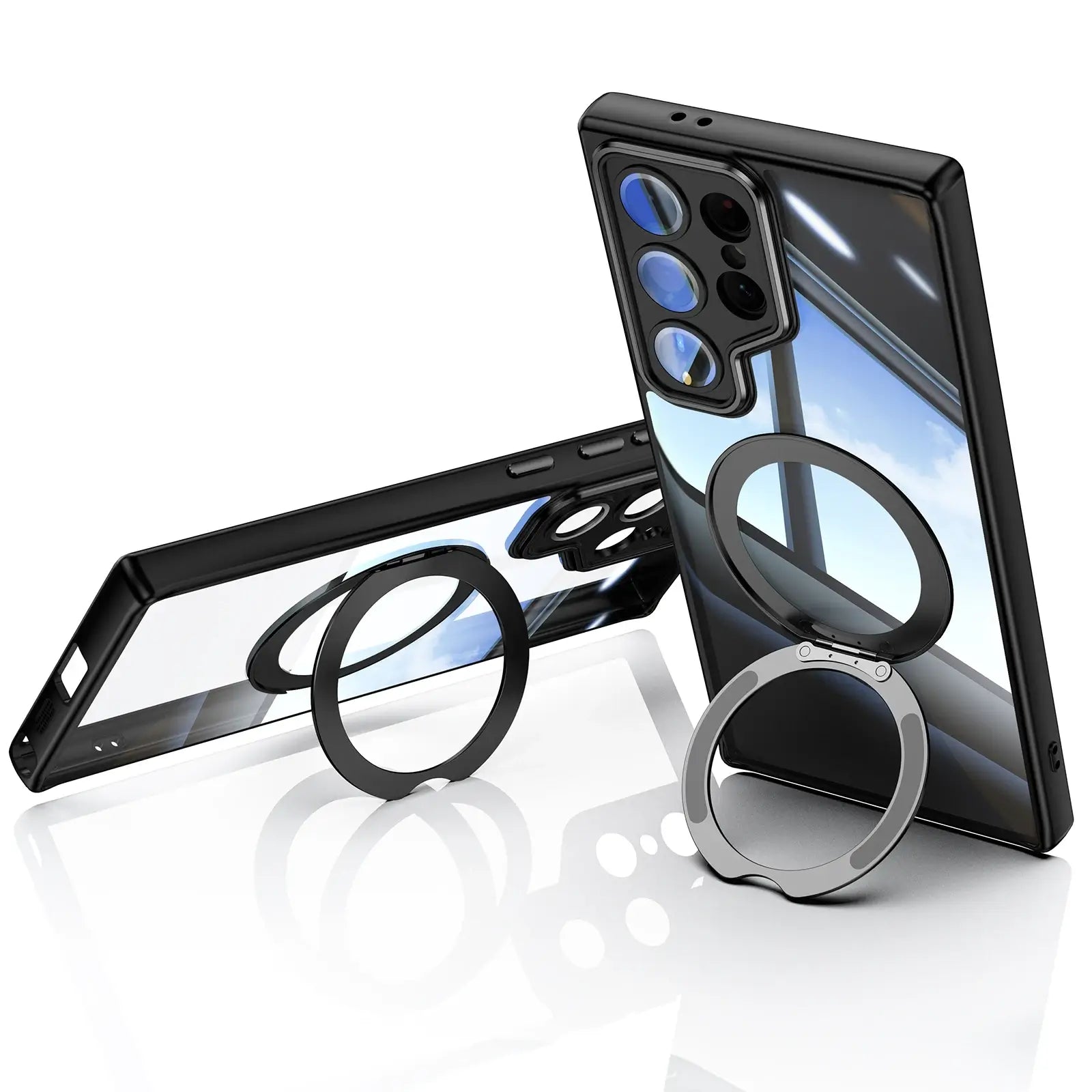 Magnetic TPU+PC Protective Case with 360° Rotating Stand (Samsung Galaxy S23 Ultra / S24 Ultra / S25 Ultra)