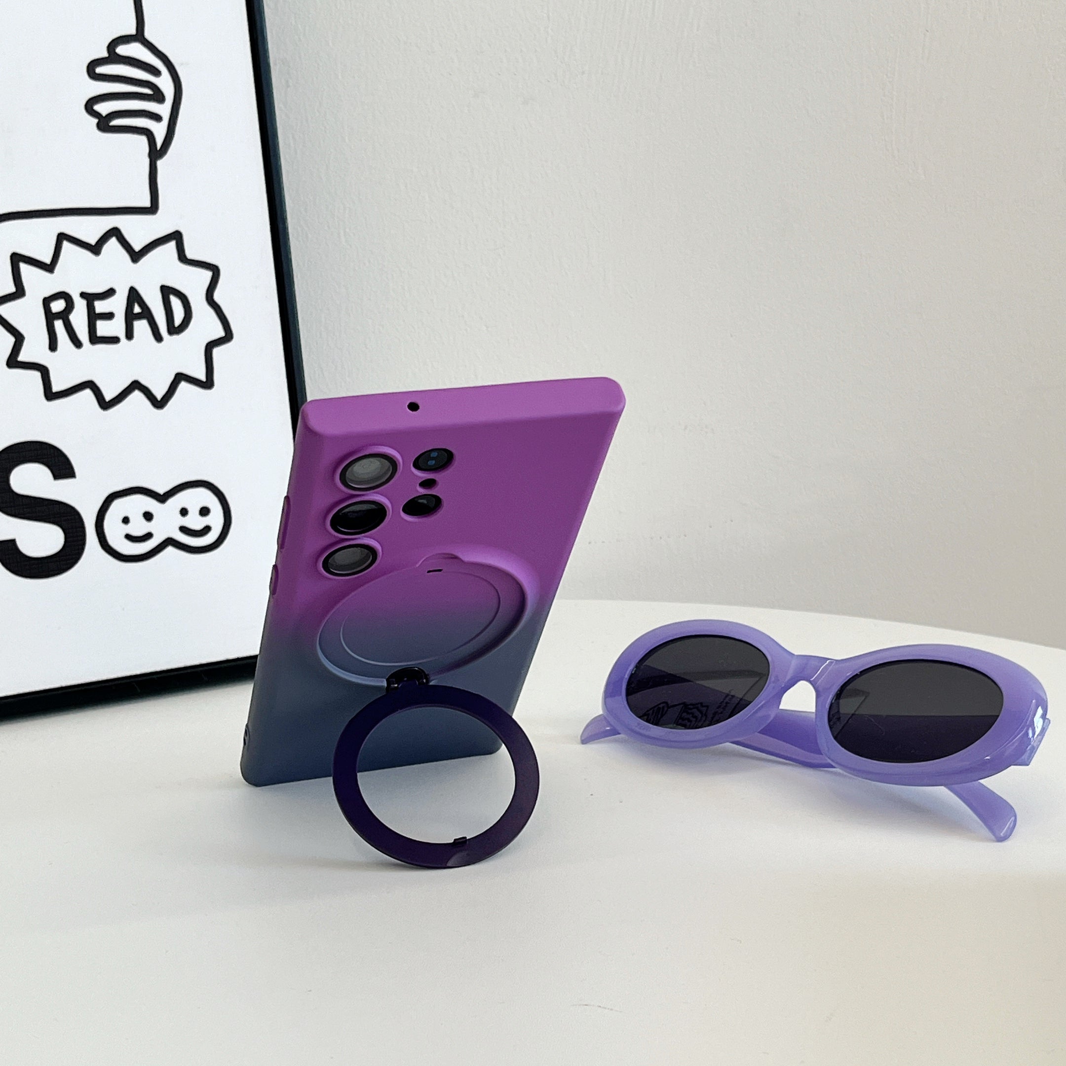 Magnetic TPU+PC Protective Case with 360° Rotating Stand (Samsung Galaxy S23 Ultra)