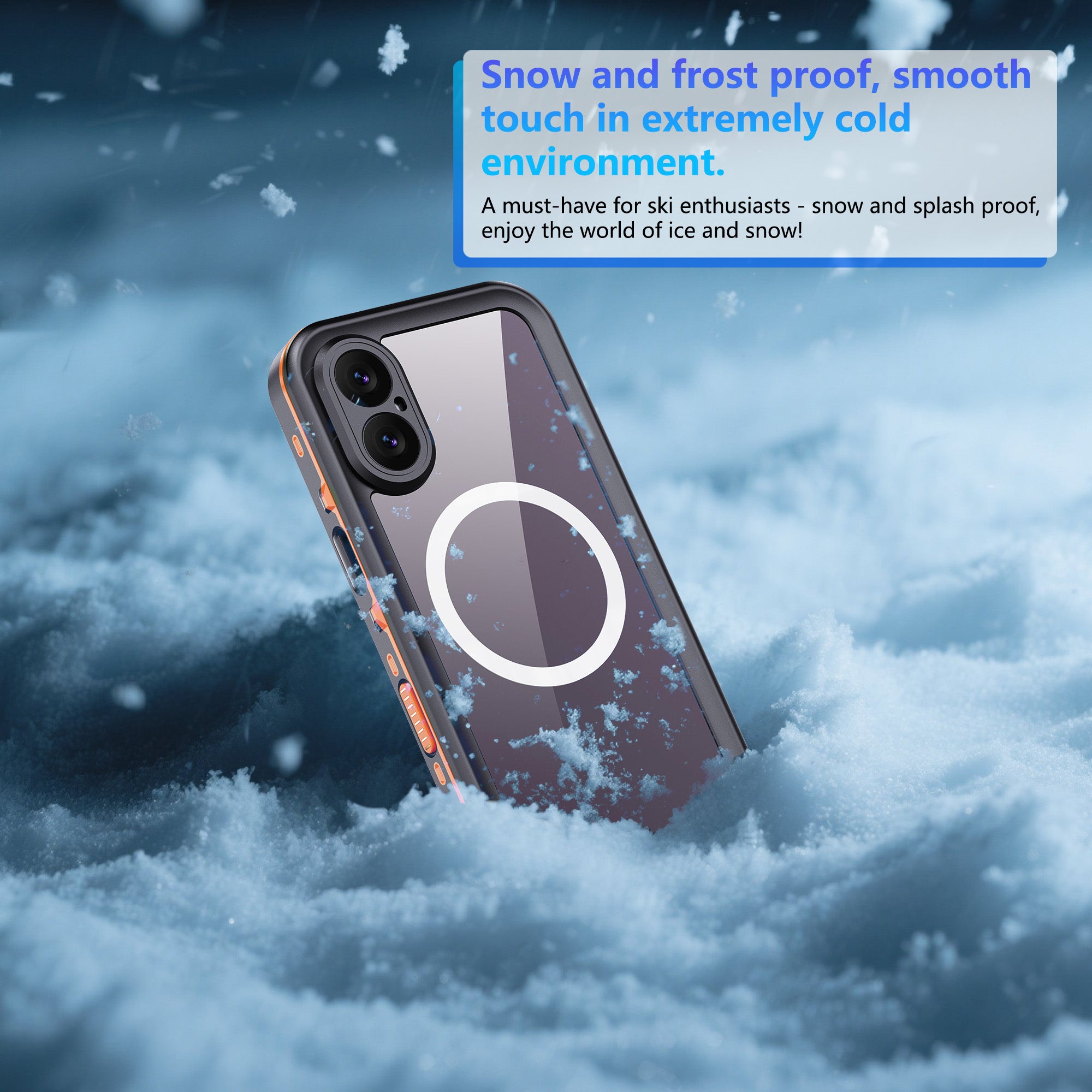 TPU+PC material snowproof, waterproof, dustproof, and shockproof phone case(iPhone 17/17 Plus/17 Pro/17 Pro Max)