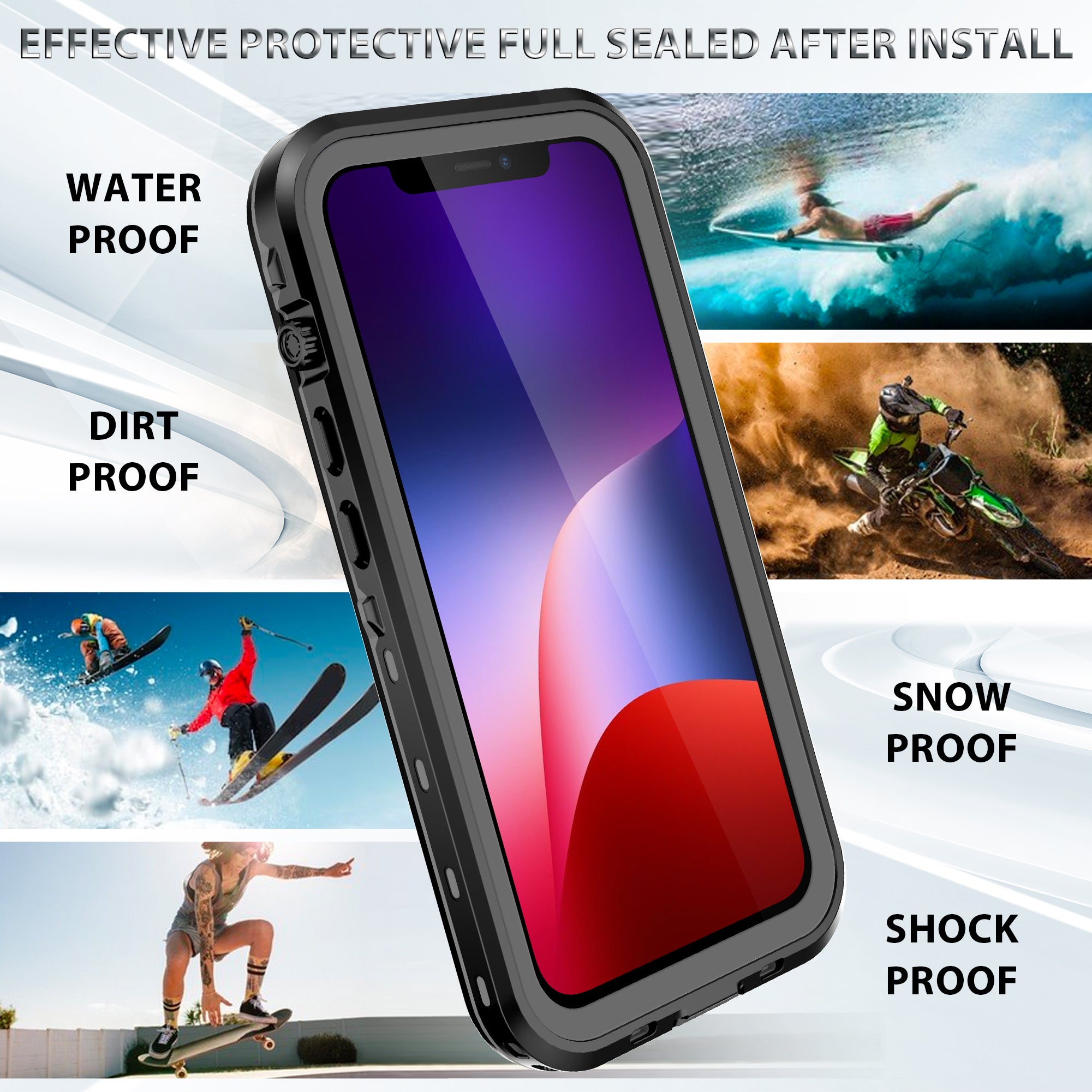 TPU+PC material snowproof, waterproof, dustproof, and shockproof phone case(iPhone 13/13 mini/13 Pro/13 Pro Max)