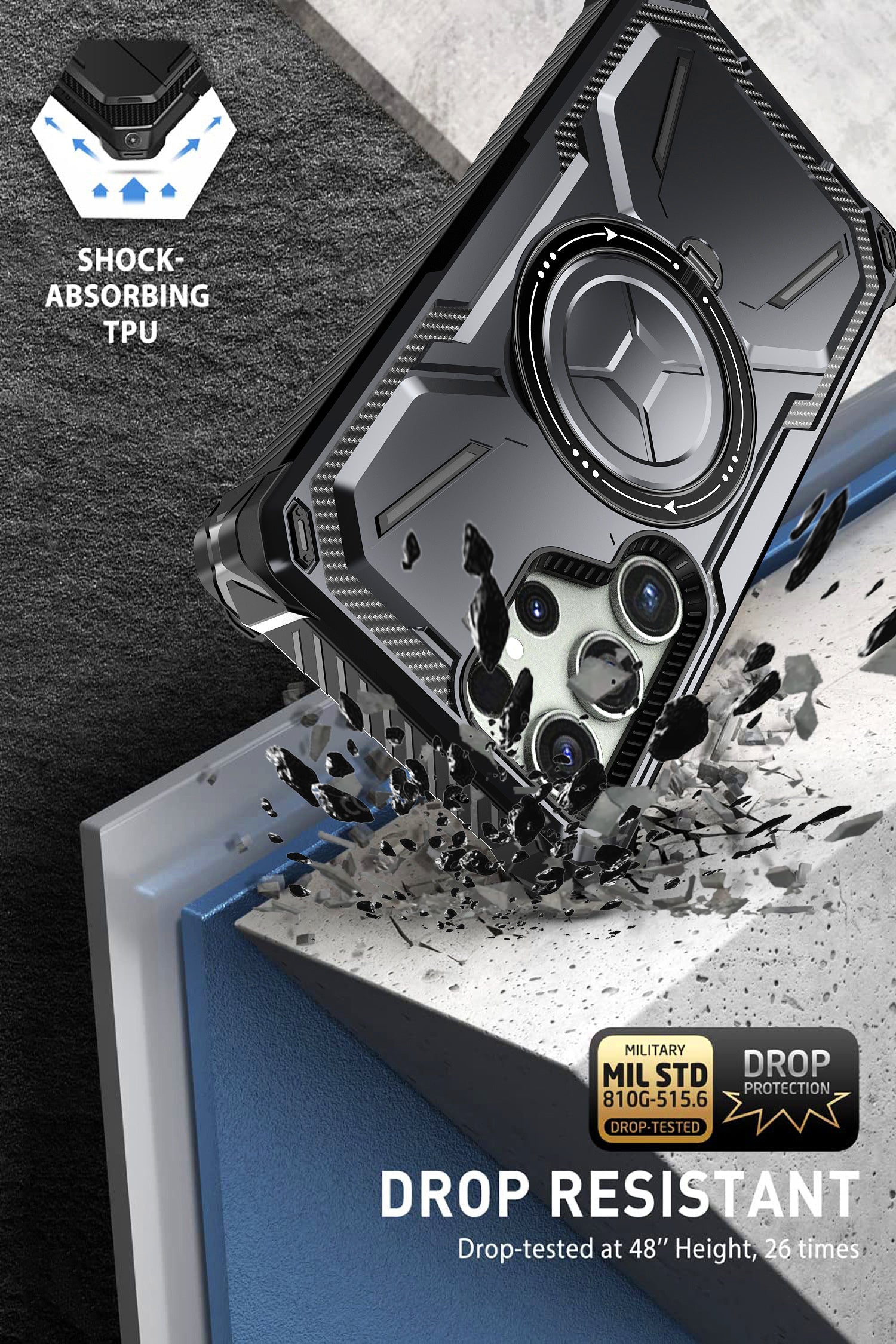 MagSafe-compatible, anti-fingerprint phone case with foldable stand(Samsung Galaxy S23 Ultra)