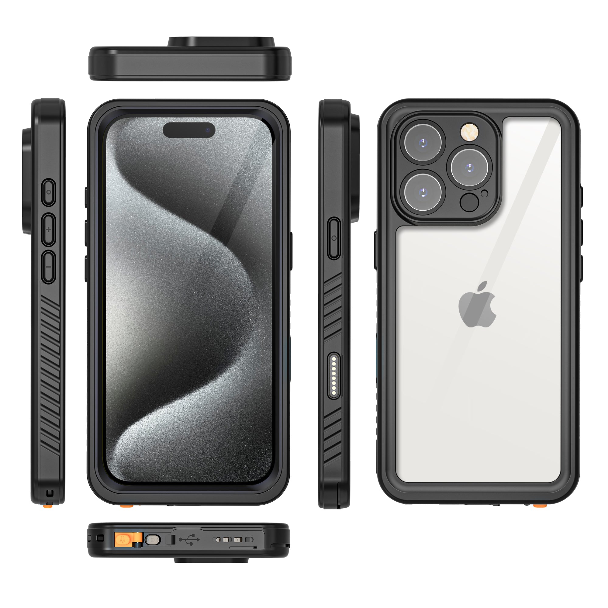 TPU+PET+PC material snowproof, waterproof, dustproof, and shockproof phone case(iPhone 16/16 Plus/16 Pro/16 Pro Max)
