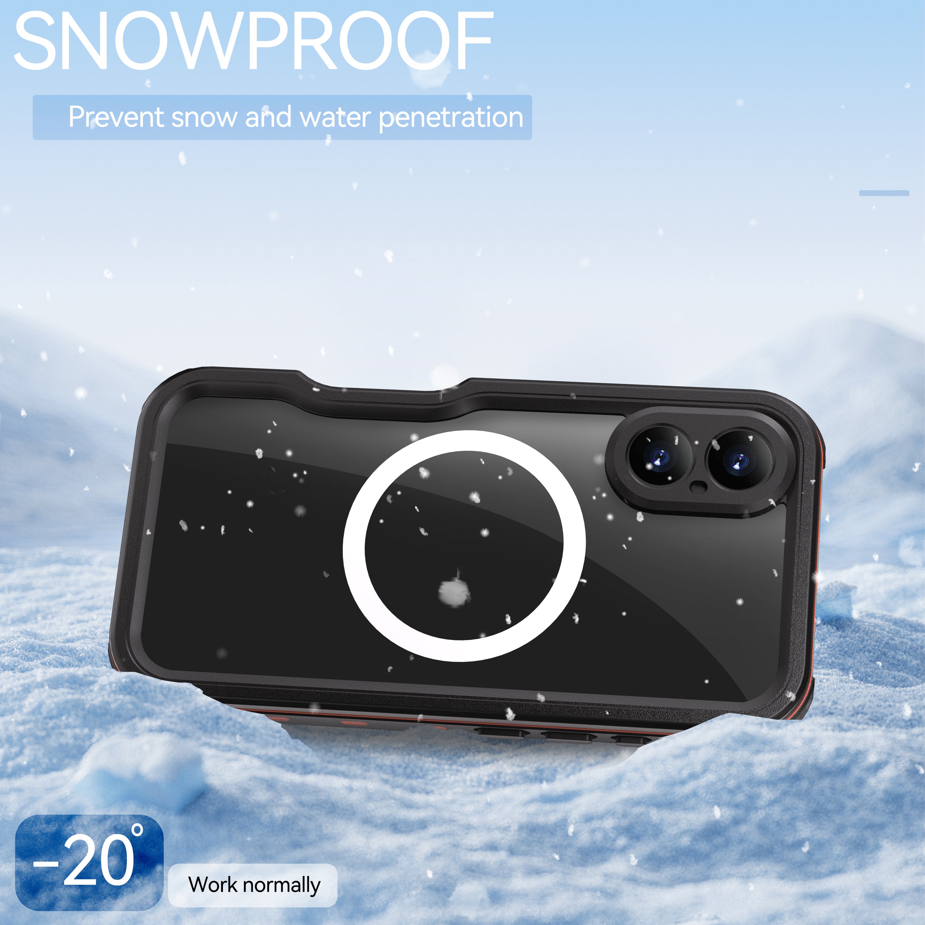 TPU+PC material snowproof, waterproof, dustproof, and shockproof phone case(iPhone 16/16 Plus/16 Pro/16 Pro Max)