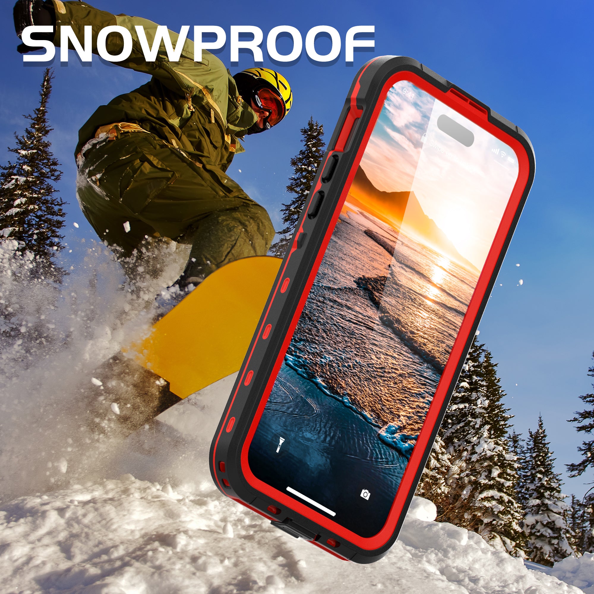 TPU+PC material snowproof, waterproof, dustproof, and shockproof phone case(iPhone 15/15 Plus/15 Pro/15 Pro Max)