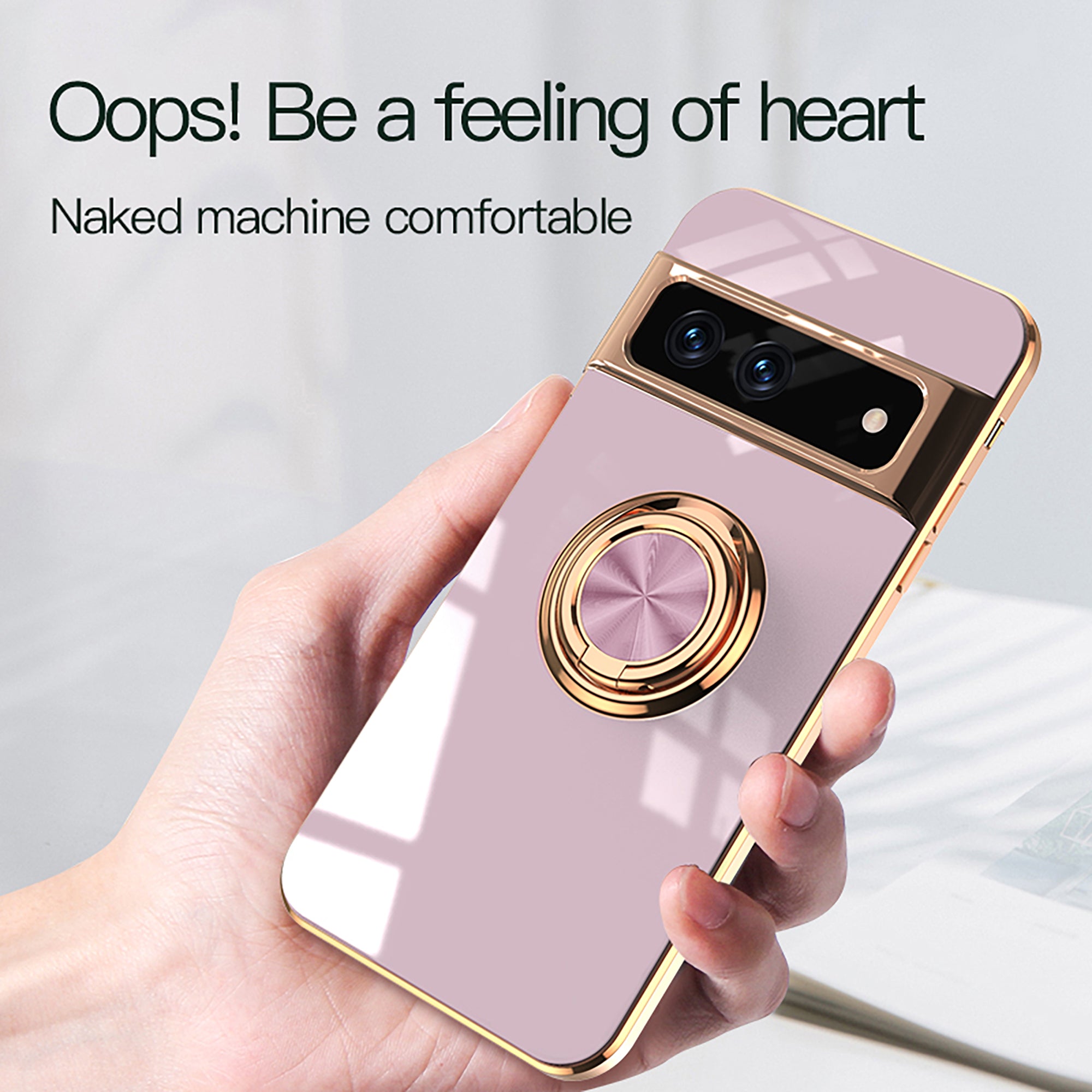 Magnetic TPU + PC Protective Case with 6D Electroplated Solid Color Ring and Magnetic Precision Cutouts(Google Pixel 7/7pro)