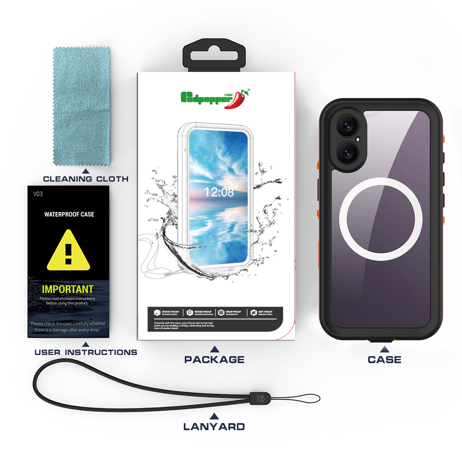 TPU+PC material snowproof, waterproof, dustproof, and shockproof phone case(iPhone 17/17 Plus/17 Pro/17 Pro Max)