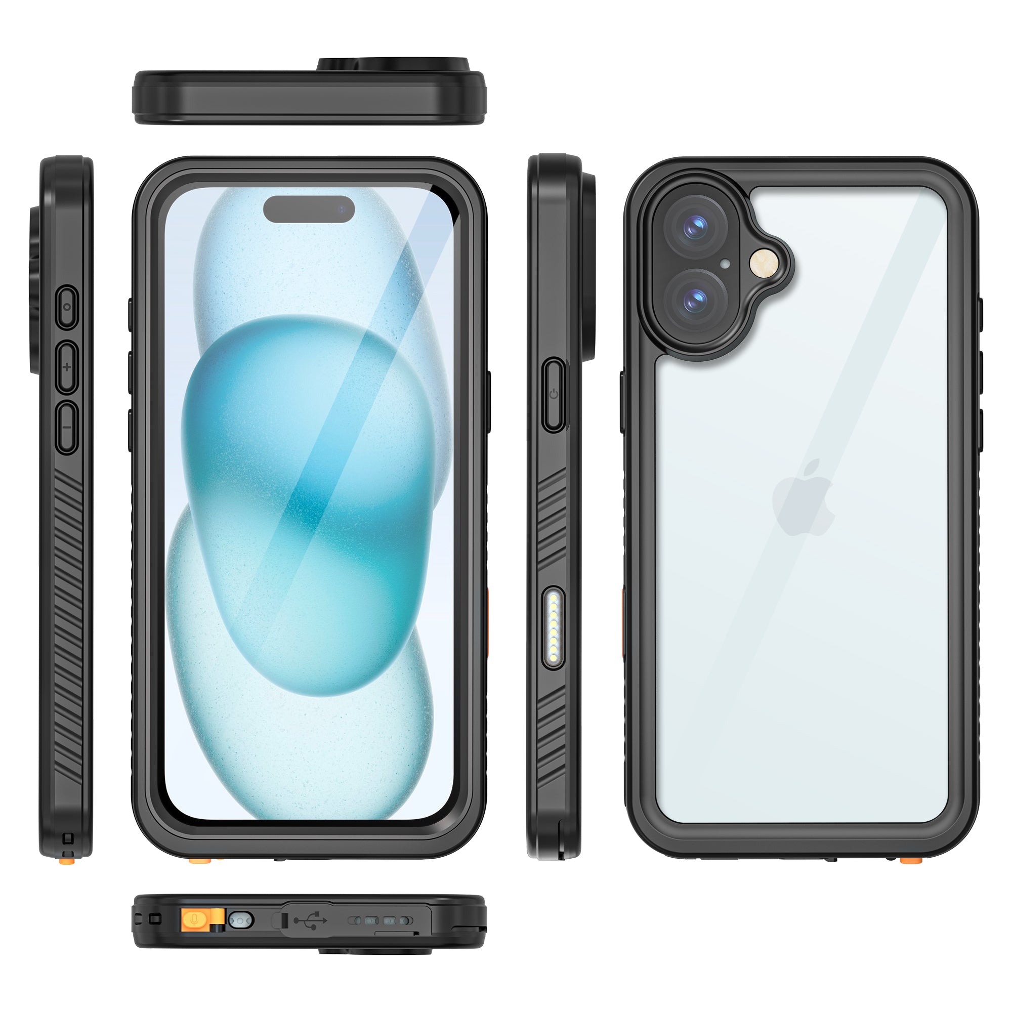 TPU+PET+PC material snowproof, waterproof, dustproof, and shockproof phone case(iPhone 16/16 Plus/16 Pro/16 Pro Max)
