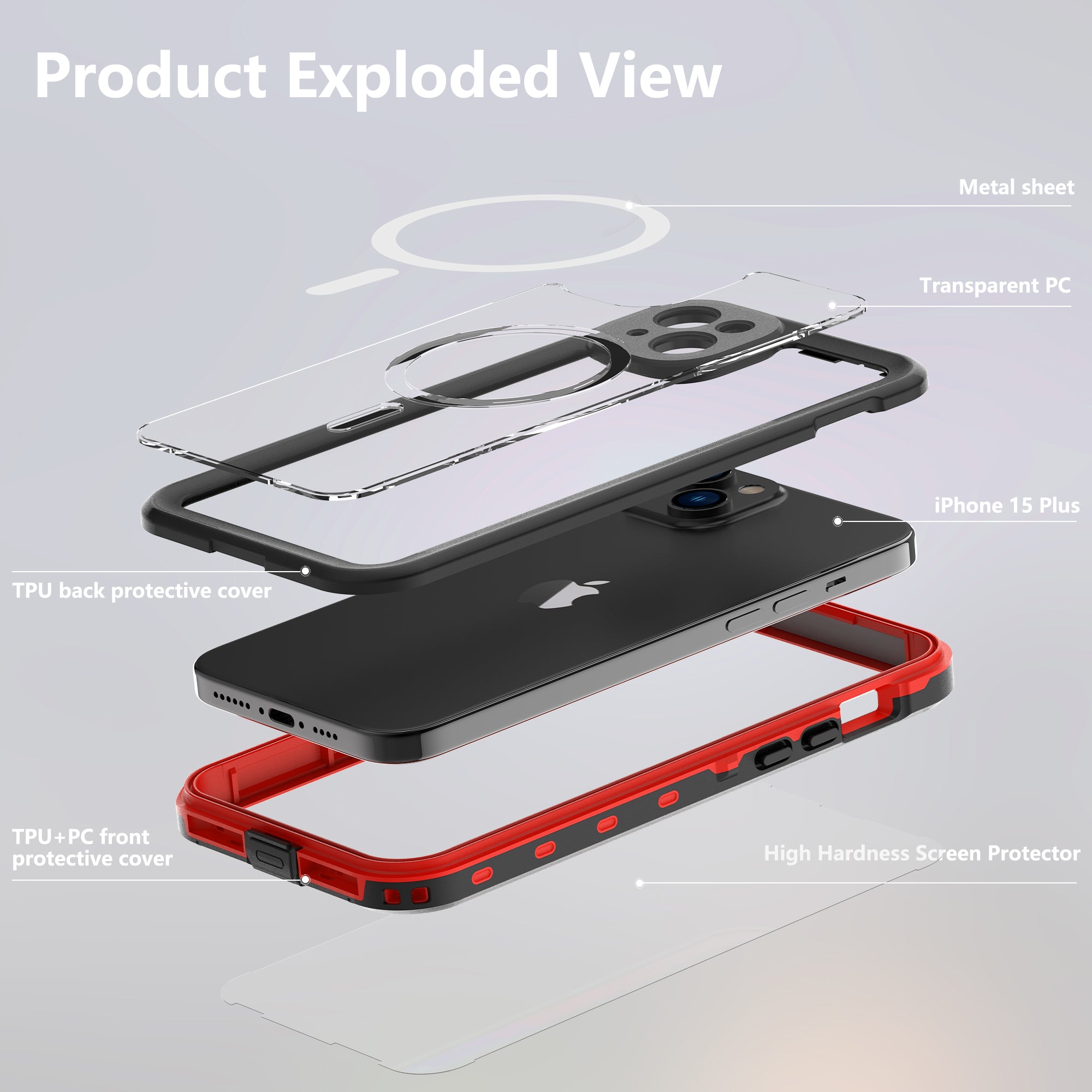 TPU+PC material snowproof, waterproof, dustproof, and shockproof phone case(iPhone 15/15 Plus/15 Pro/15 Pro Max)