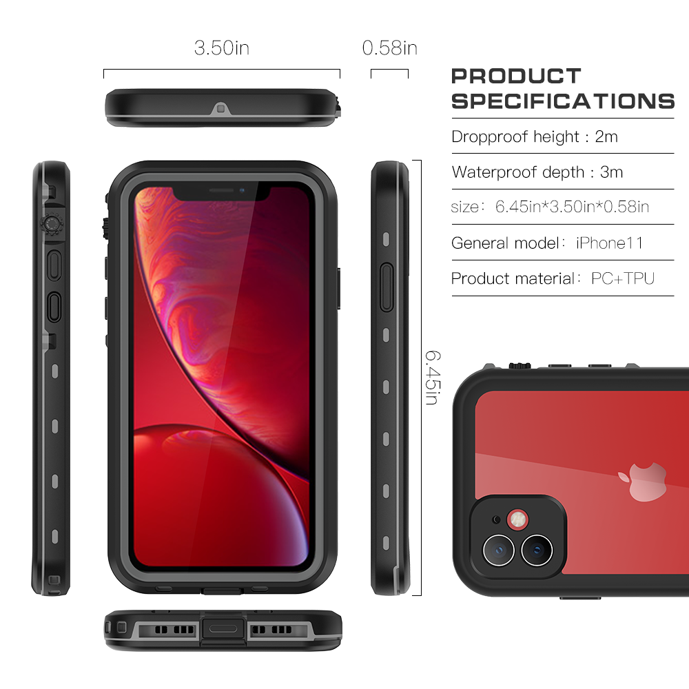 TPU+PC material snowproof, waterproof, dustproof, and shockproof phone case(iPhone 11/11 Pro/11 Pro Max)