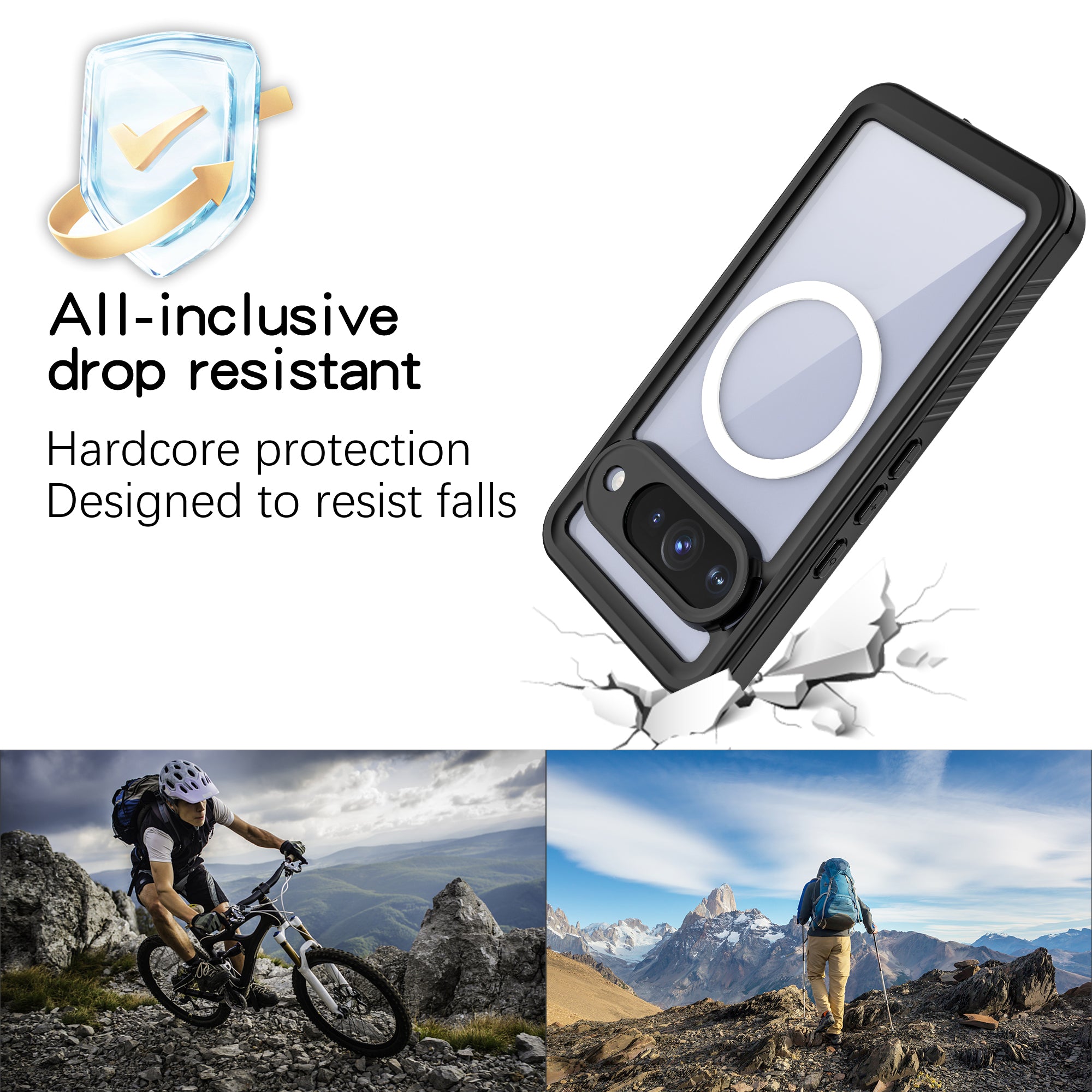 TPU + PET + PC Material Magnetic Phone Case with Snow, Water, Dust, and Drop Protection(Pixel 10/10Pro/10Pro XL)