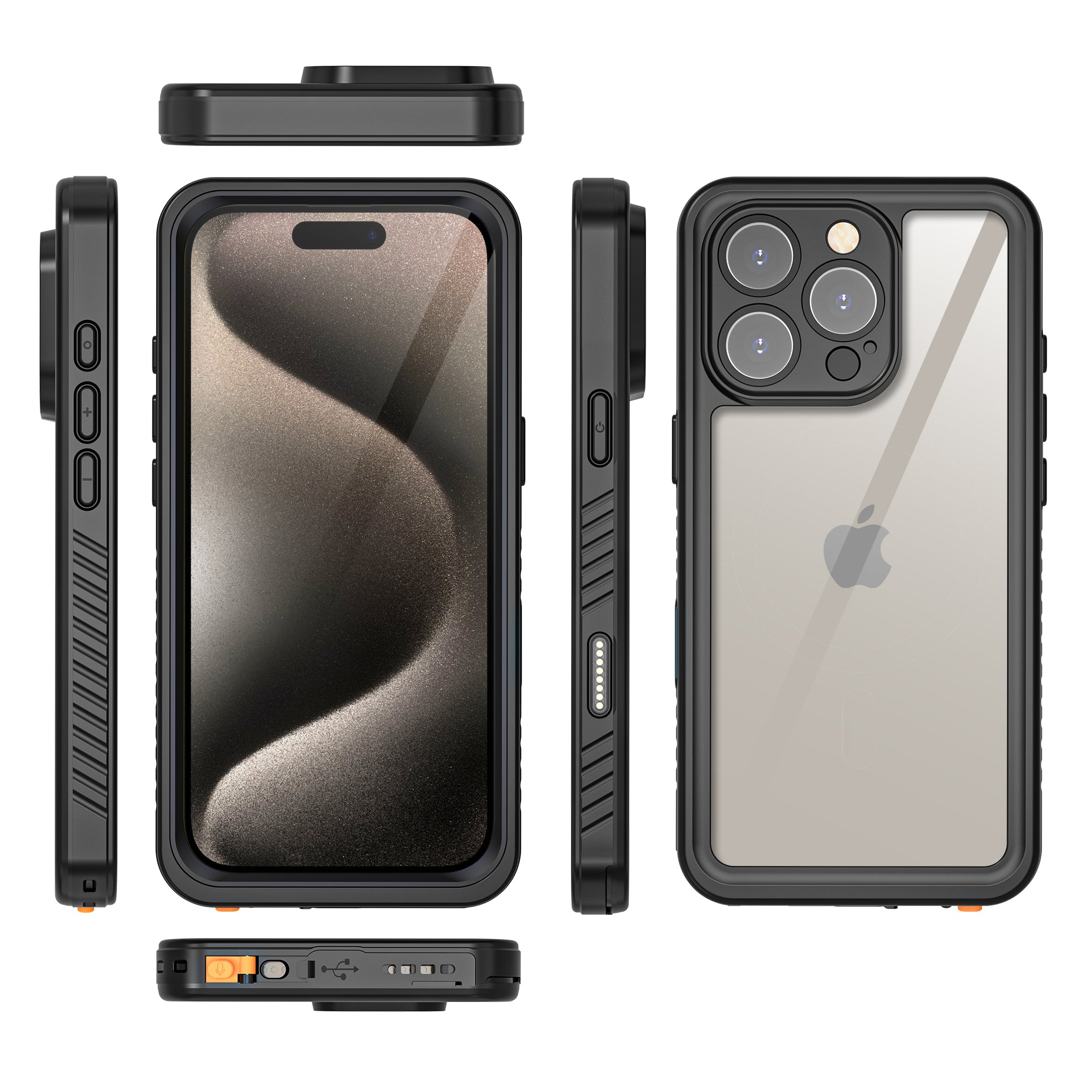 TPU+PET+PC material snowproof, waterproof, dustproof, and shockproof phone case(iPhone 16/16 Plus/16 Pro/16 Pro Max)