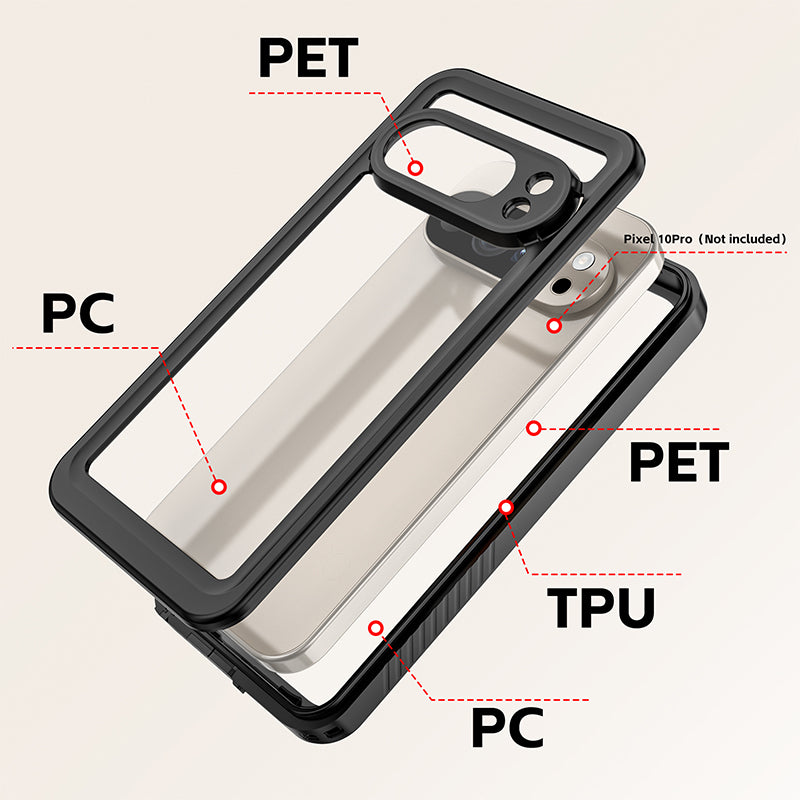TPU+PET+PC material snowproof, waterproof, dustproof, and shockproof phone case(Pixel 6A/8A/9/9Pro/9Pro XL/10/10Pro/10Pro XL)