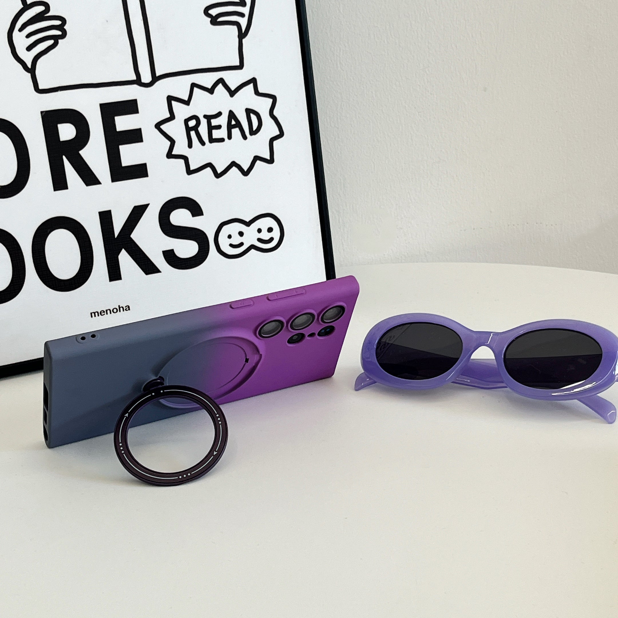 Magnetic TPU+PC Protective Case with 360° Rotating Stand (Samsung Galaxy S23 Ultra）