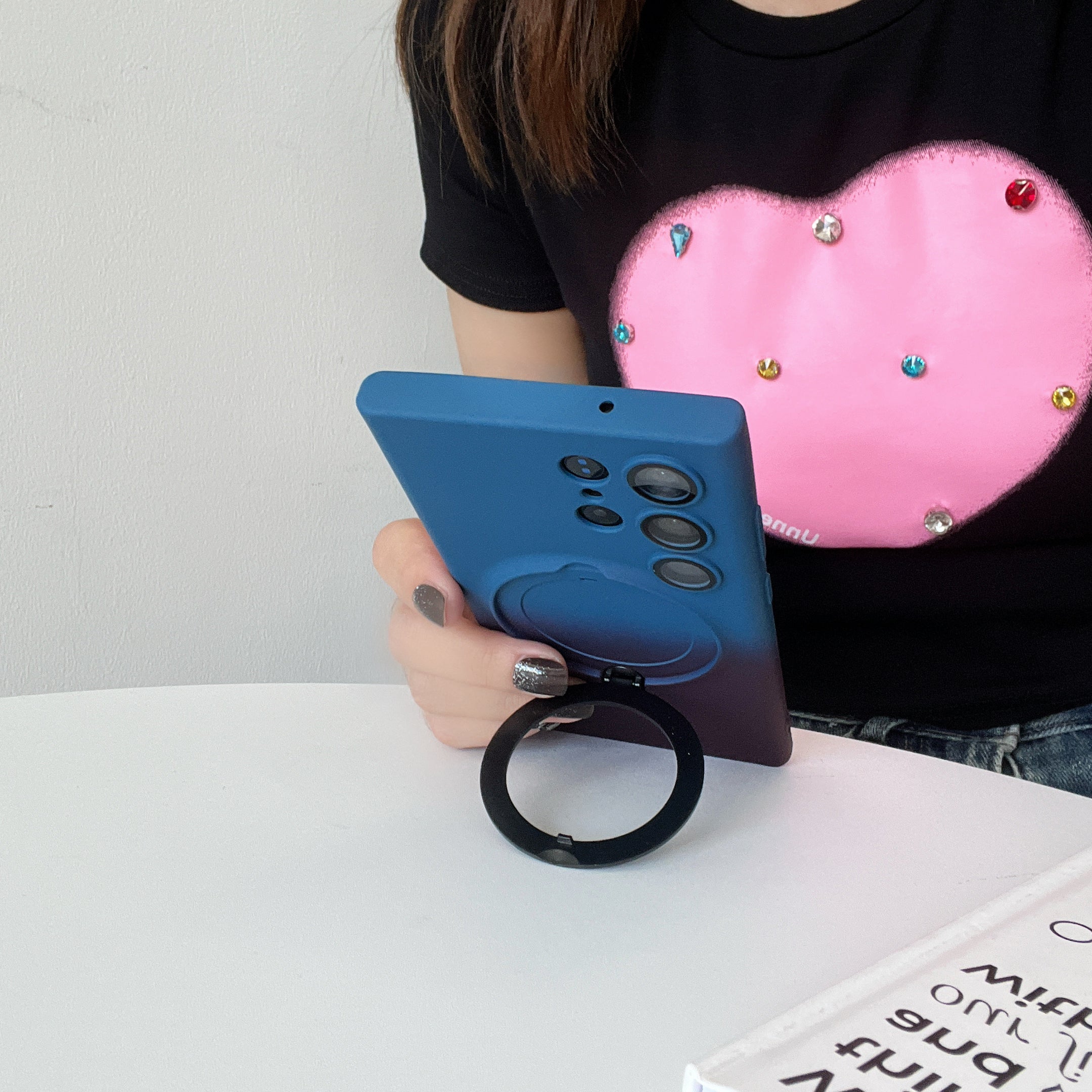 Magnetic TPU+PC Protective Case with 360° Rotating Stand (Samsung Galaxy S23 Ultra）