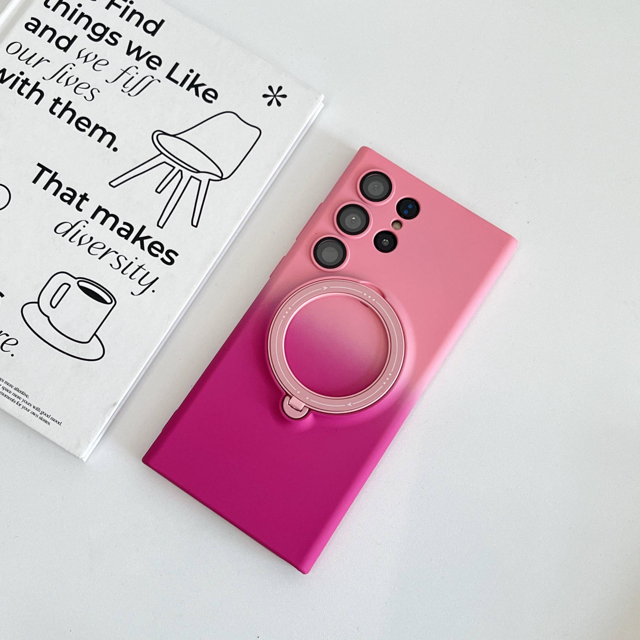 Magnetic TPU+PC Protective Case with 360° Rotating Stand (Samsung Galaxy S23 Ultra）